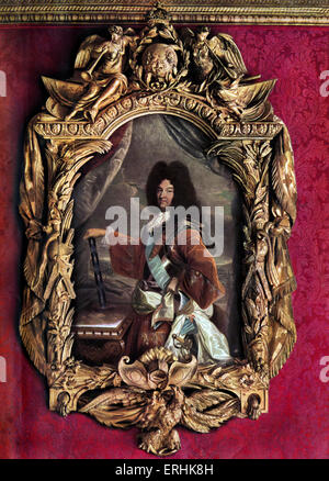 French king Louis XIV (1638-1715). Painting by Rigaud. Given by the king to Duc de Vendome. Stock Photo
