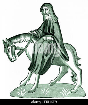 Geoffrey Chaucer ' s Canterbury Tales - The Nun 's Priest on horseback. English poet, c. 1343 ...