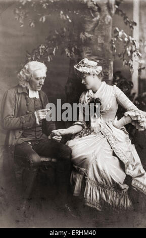 Sir Henry Irving as the Vicar and Ellen Terry as Olivia in William Gorman Wills 's play 'Olivia' based on Oliver Goldsmith 's