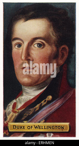 Arthur Wellesley, 1st Duke of Wellington - Prime Minister of England AW: c. 1 May 1769 – 14 September 1852. Also known as The Iron Duke. Noted for his role during the Napoleonic Wars as a soldier in the British Army. Stock Photo
