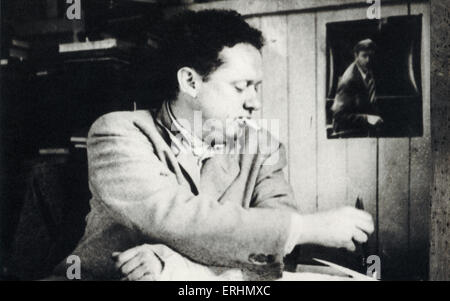 Dylan Thomas - portrait of Welsh poet with wife Caitlin Thomas. 1914 ...