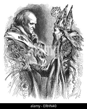 William Shakespeare 's play 'King Henry V' - portrait of King Henry V with the Archbishop of Canterbury. Illustration from Act Stock Photo