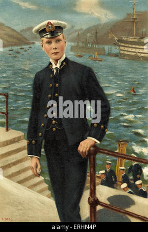 Edward,  prince of Wales, son of King George V, as a naval cadet. Painted by S. Begg.  Later to become Edward VIII. Stock Photo