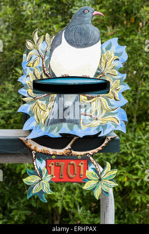 Novelty mailboxes on a roadside in New Zealand. Stock Photo