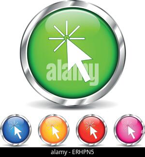 Vector illustration of pointer icons on white background Stock Vector
