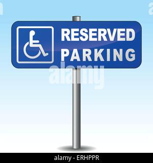 Vector illustration of disabled parking sign on sky background Stock Vector