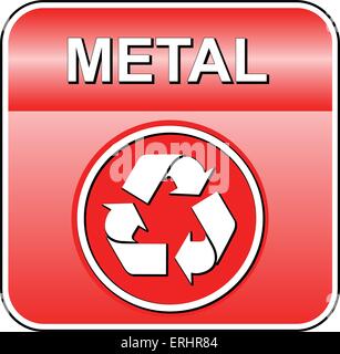 Vector illustration of metal recycle icon on white background Stock Vector