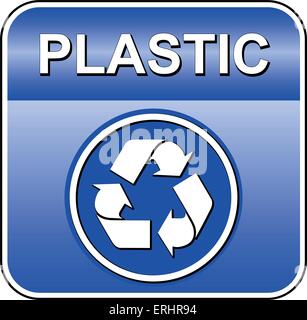 Vector illustration of plastic recycle icon on white background Stock Vector