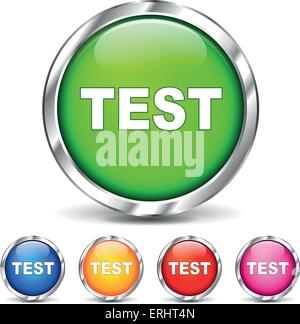 Vector illustration of test chrome icons on white background Stock Vector