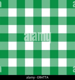 Vector illustration of gingham green and white texture Stock Vector