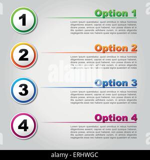 Vector illustration of four options background concept Stock Vector