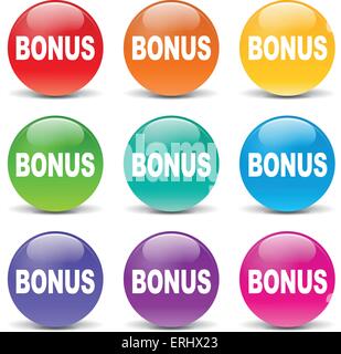 Vector illustration of bonus set icons on white background Stock Vector