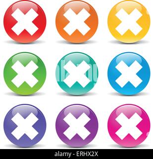 Vector illustration of cross set icons on white background Stock Vector