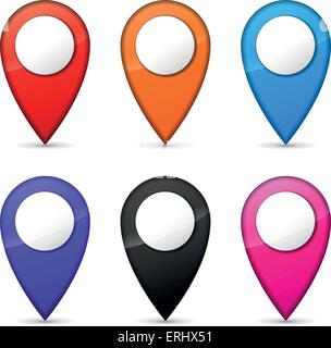 Vector illustration of gps icons on white background Stock Vector