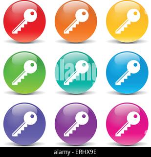 Vector illustration of key set iconbs on white background Stock Vector