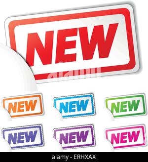 Vector illustration of new tags set on white background Stock Vector