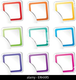 Vector illustration of set of colorful icons on white background Stock Vector
