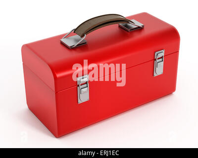 Red toolbox closed on white background Stock Photo - Alamy