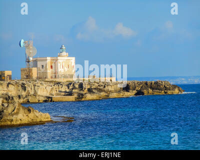 Building the radio station and lighthouse. Favignana Stock Photo