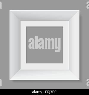 White frame isolated on gray background. Vector illustration. Stock Vector
