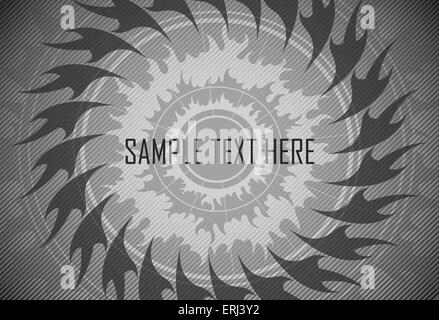 Grunge striped black and white background with Sun. Vector illustration. Stock Vector