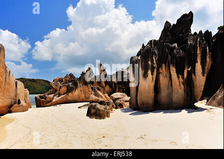 Beach on Island Curieuse, Seychelles Stock Photo