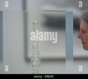 Royal Academy, Burlington House, London, UK. 3rd June, 2015. Press view of the Summer Exhibition which opens to the public on 8 June till 16 August. Untitled, Acrylic, by Sir Anish Kapoor RA. Credit:  Malcolm Park editorial/Alamy Live News Stock Photo