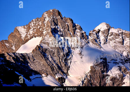 Higher mountain top regions, part of La Meije, French Alps, France Stock Photo