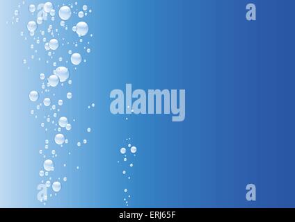 Underwater background with blue bubbles Stock Vector