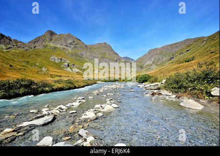 Small Valley La Lenta in the  the Vanoise National Park, French Alps, France Stock Photo