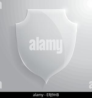 Glass transparent shield. Vector illustration. Stock Vector