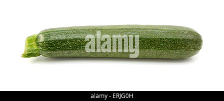 Small green courgette or zucchini, isolated on a white background Stock Photo