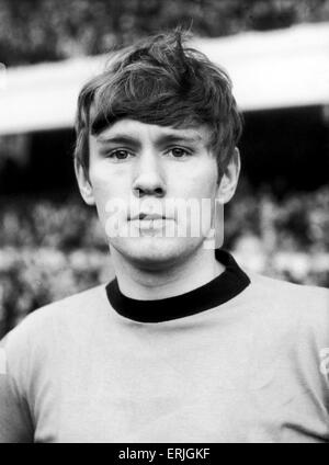 David Wagstaffe is an English former footballer who played the majority of his career for Wolverhampton Wanderers as a left winger. He was known as 'Waggy' to fans and fellow players.David was the first player to receive a red card in English football and be dismissed from the field of play on the day the cards were introduced. Circa January 1965. Stock Photo