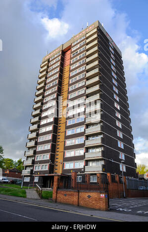 Modern apartment tower block design, West Midland, UK Stock Photo