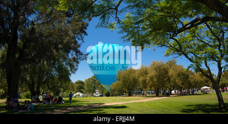 Balloon taking off from  Rymill Park  in Adelaide,  Australia, SA. Stock Photo