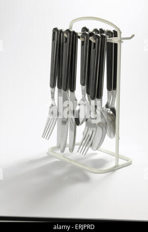 Cutlery on Rack Stock Photo