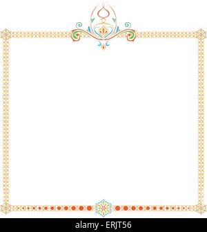 colored patterned frame with an ornament on a white background Stock Vector