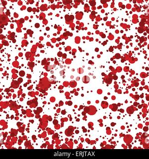 Vector seamless background from red drops and sprays Stock Vector