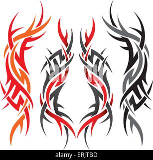 set of Gothic patterns of different colors on a white background Stock Vector
