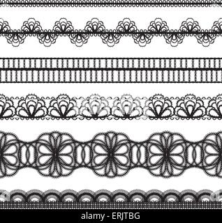lace borders. Vector design elements. set Stock Vector