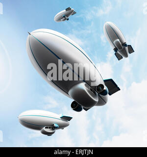 Zeppelin isolated on white background. Stock Photo