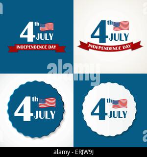 Independence Day Poster Set Vector Illustration Stock Vector