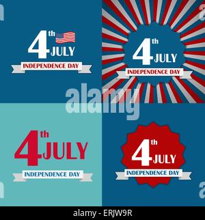 Independence Day Poster Set Vector Illustration Stock Vector