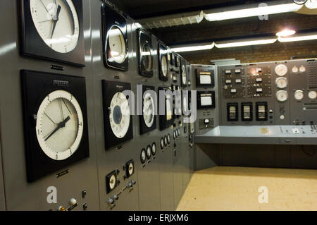 Control Room of EBR-1 Building (Experimental Breeder Reactor 1) the worlds first nuclear power plant, Idaho's National Engineeri Stock Photo