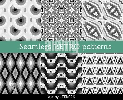 Set of six ethnic seamless patterns. Stock Vector