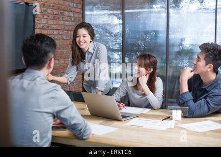 Business people having meeting in board room Stock Photo