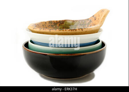 Empty bowl on white background Stock Photo