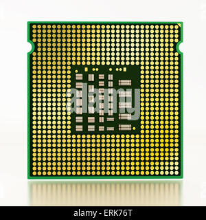 Computer microprocessor isolated on white background. Stock Photo