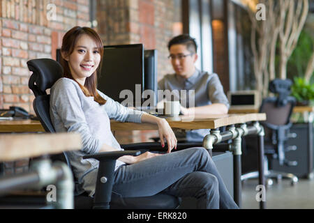 IT workers sitting in office Stock Photo