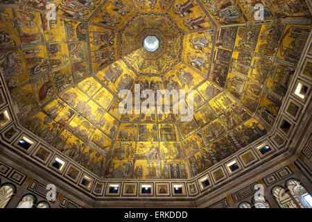 Mosaic of the dome, Baptistery of San Giovanni, Florence, Tuscany, Italy Stock Photo